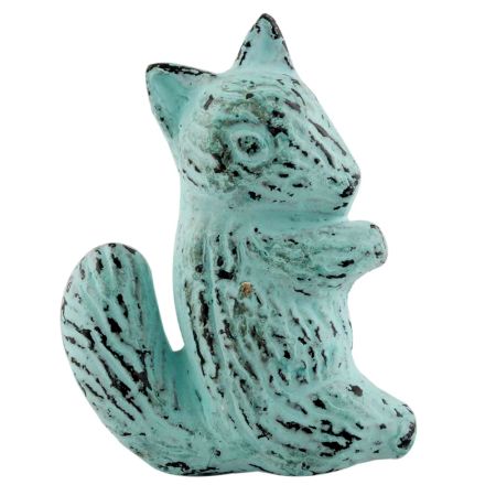 Antique Sage Green Squirrel Iron Dresser Knob